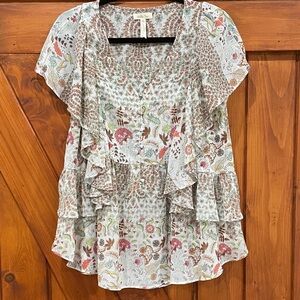 MATILDA JANE Multicolor Floral Blouse Sz M